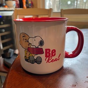 Peanuts snoopy and Charlie Brown be Real 21 ounce mug